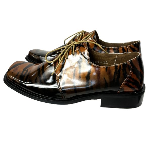 Vintage Brown Zebra Oxford Formal Zoot Suit Dress Shoe Rare OOAK NWOT main image 8